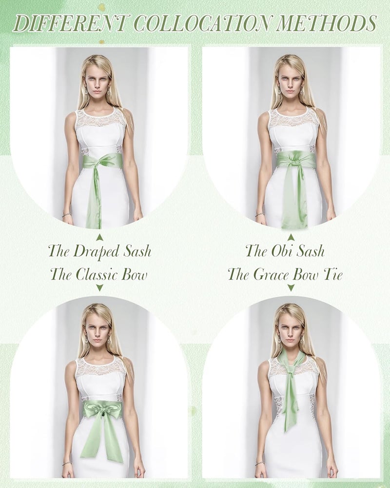 Glitopper Women Satin Waist Belts Dress Sash Waist Belt for Special Occasion Bridal Wedding Prom Formal 3.5'' Wide - Image 5